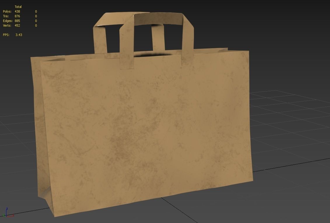 3D model Paper Bag 02 VR / AR / lowpoly CGTrader