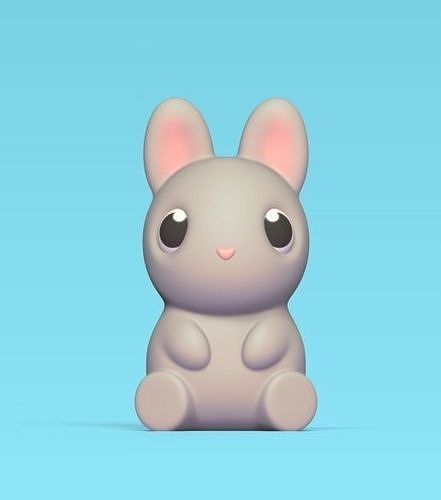 Cute Sitting Bunny 3D model 3D printable | CGTrader