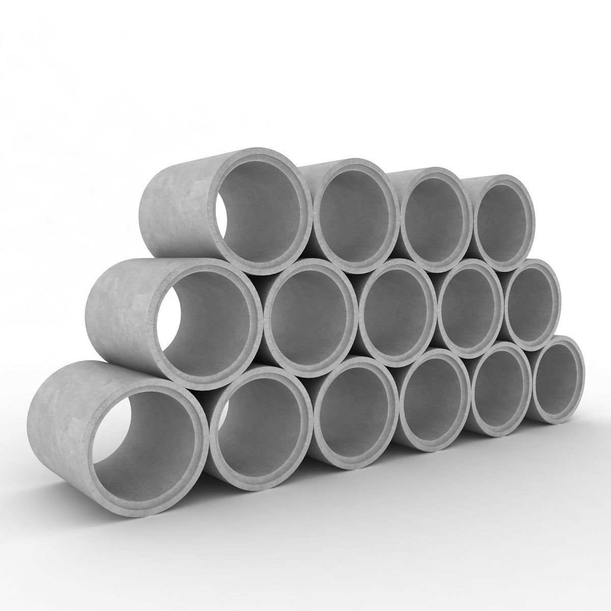 Concrete Pipes Stack 3D model | CGTrader