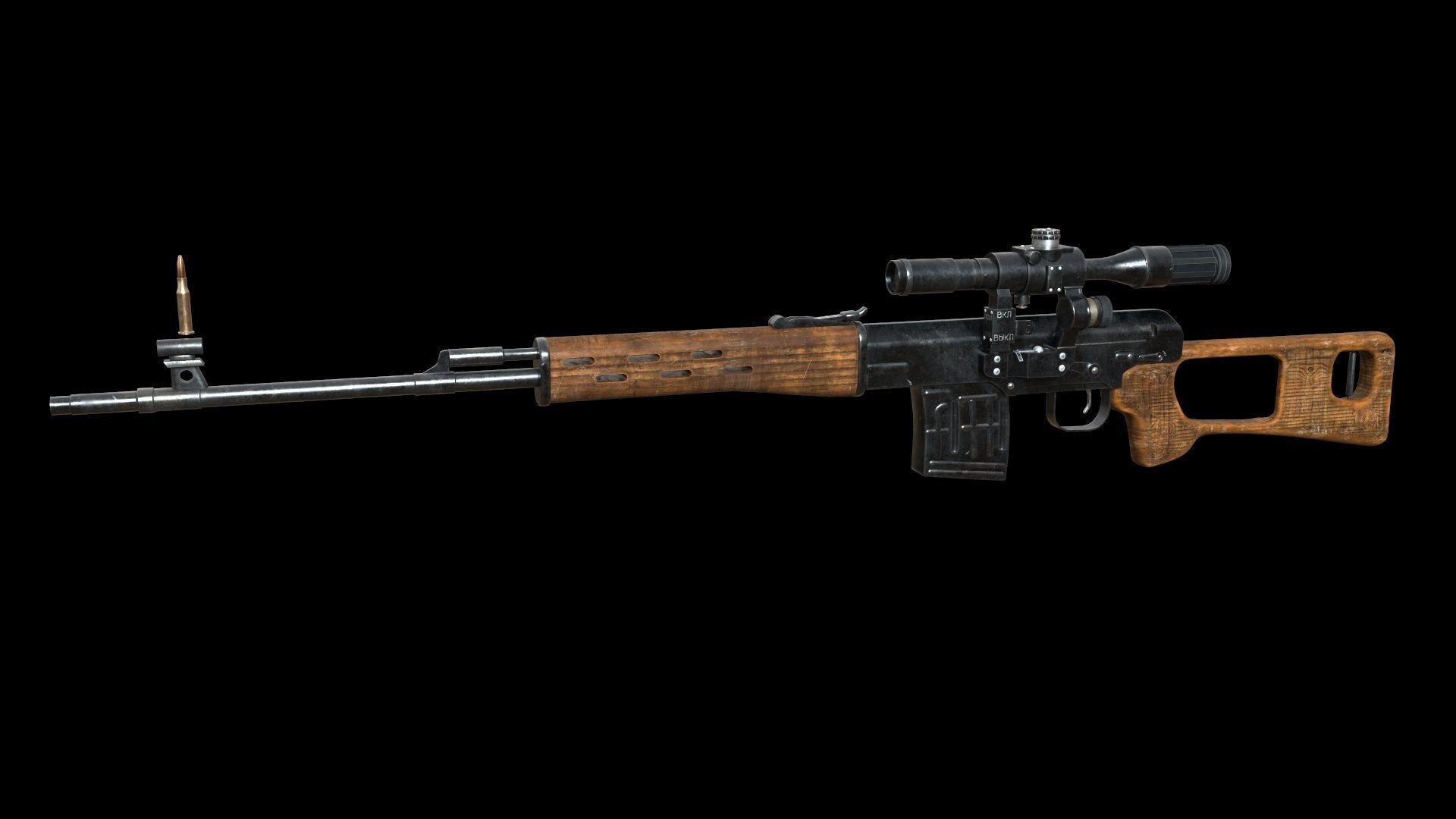 3D model Sniper Rifle Dragunov Svd VR / AR / low-poly | CGTrader