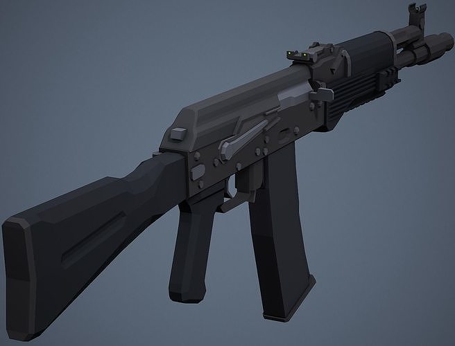 3D model Stylized AK-102 Low Poly Game Ready VR / AR / low-poly | CGTrader