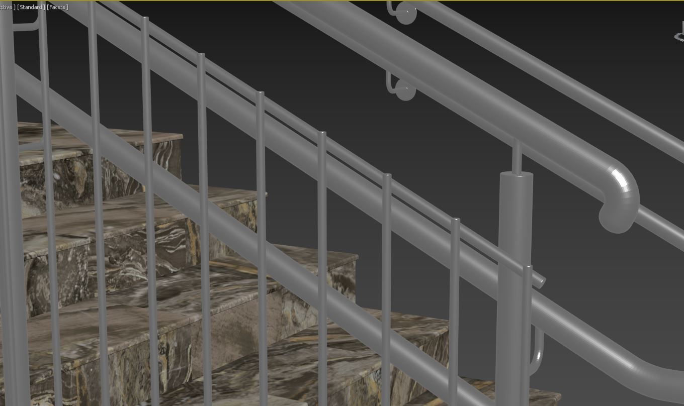 Stairs railing 3D model | CGTrader