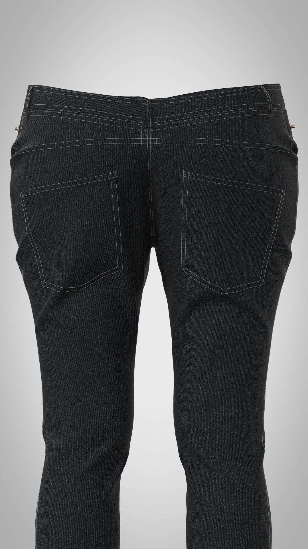 v shaped back yoke jeans for female 3D model CGTrader