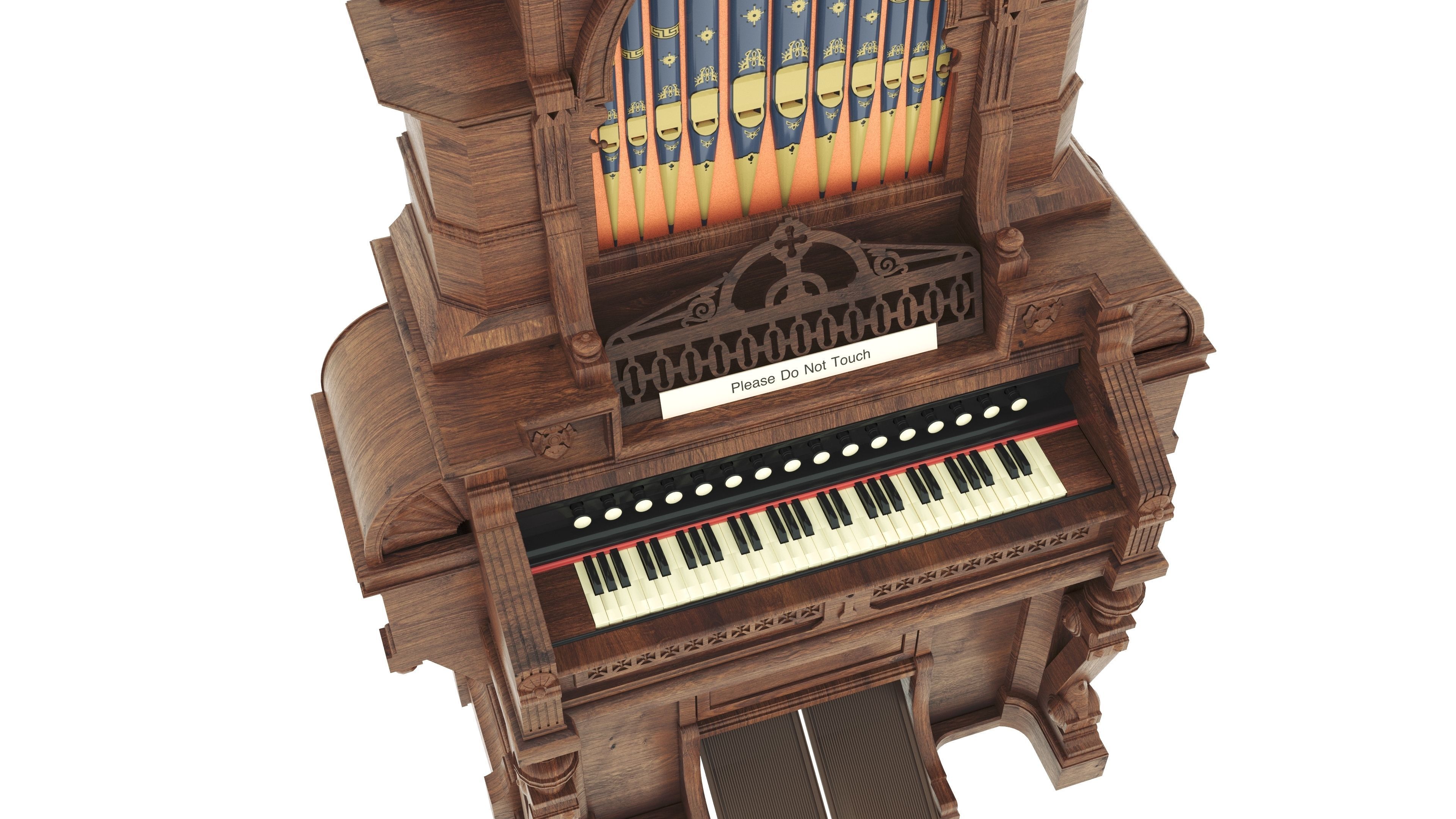 Estey Boudoir Organ with pipe top 3D model CGTrader