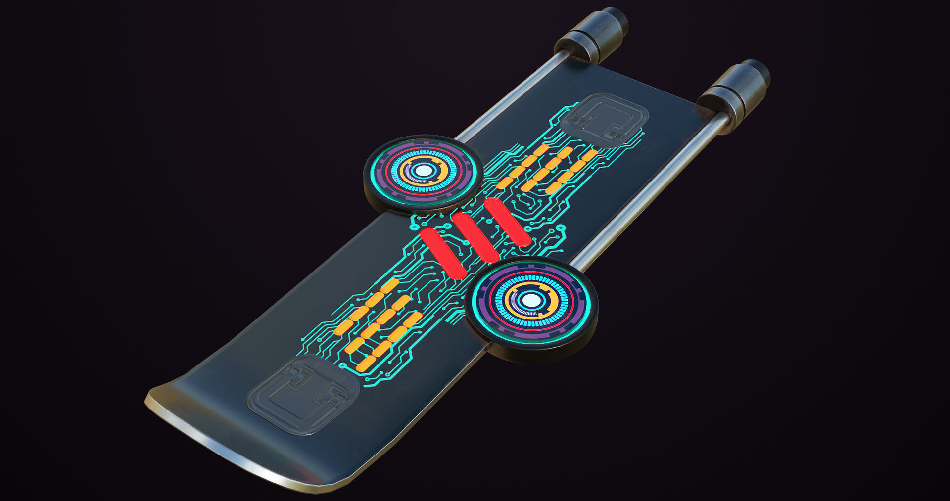 3D model Sci Fi Hoverboard 9 All PBR Unity UE Textures Included VR / AR ...