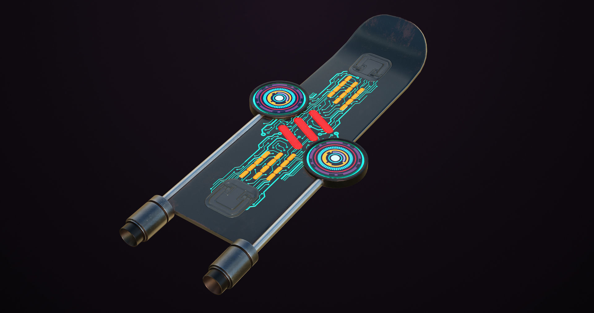 3D model Sci Fi Hoverboard 9 All PBR Unity UE Textures Included VR / AR ...