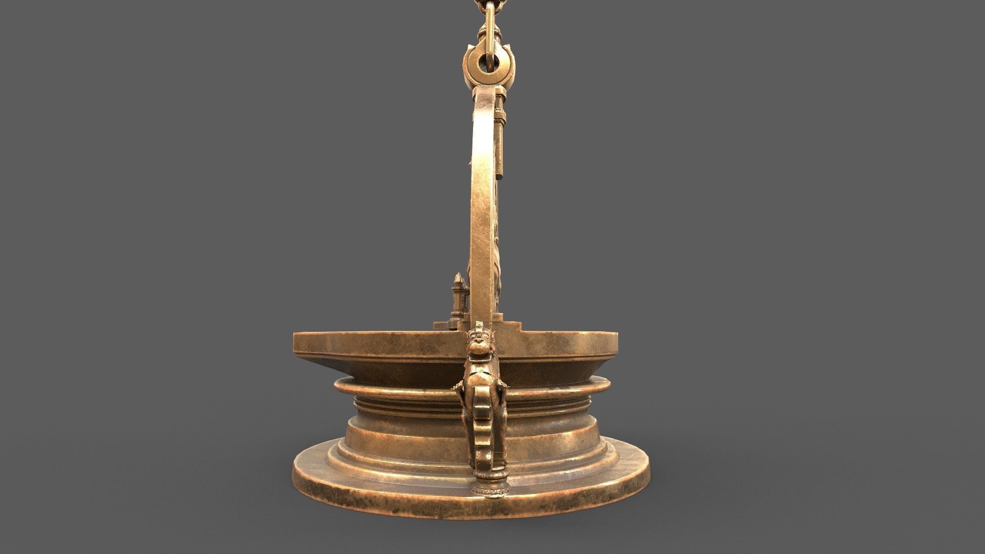 oil lamp goddess gajalakshmi laxmi 3D model CGTrader