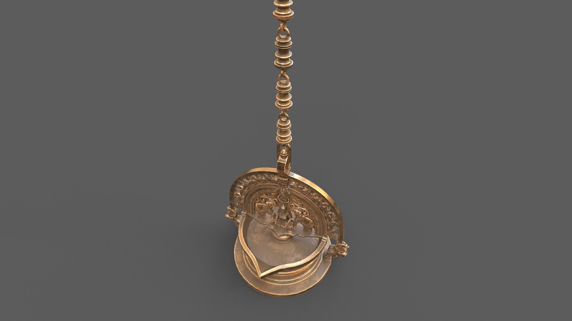 oil lamp goddess gajalakshmi laxmi 3D model CGTrader
