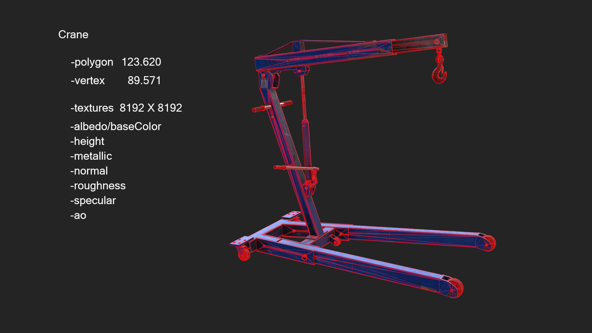 Crane engine 3D model | CGTrader