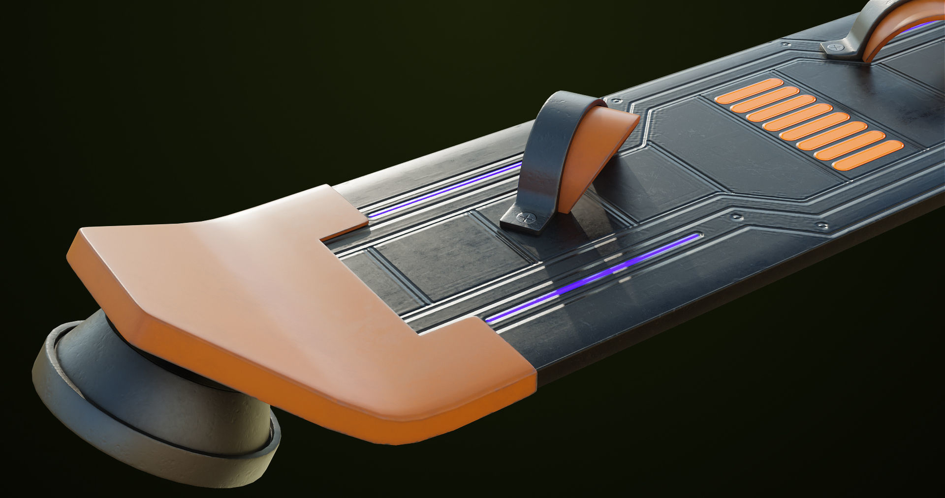 3D model Sci Fi Hoverboard 8 All PBR Unity UE Textures Included VR / AR ...