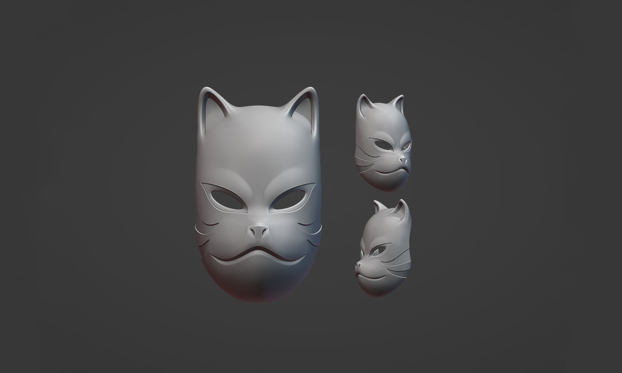 kitsune mask 3D model 3D printable | CGTrader