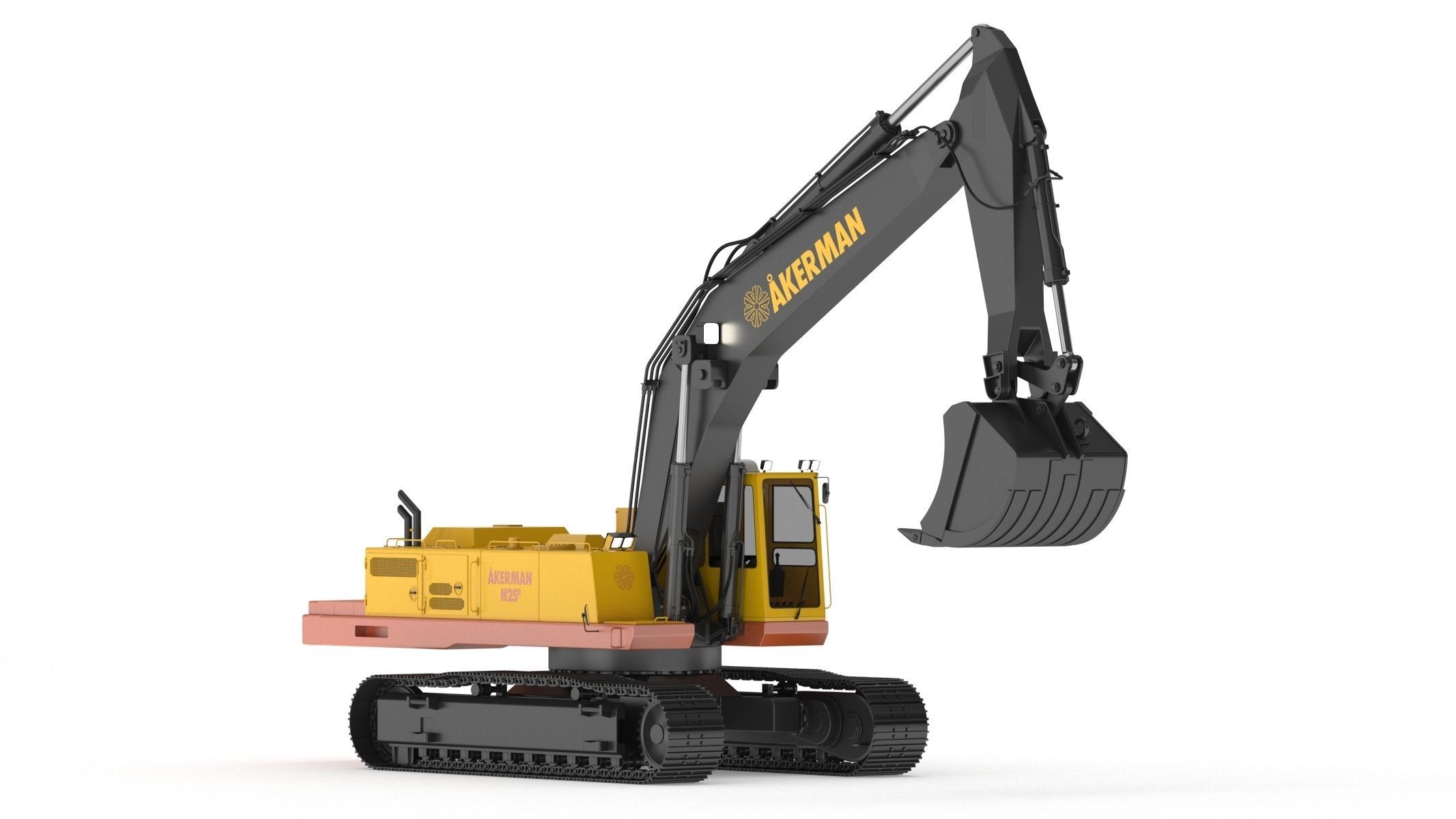 Akerman H25D Backhoe Excavator 3D model CGTrader