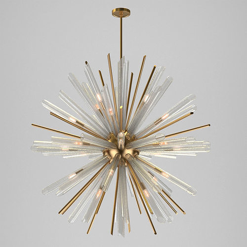 Mondrian Brass Starburst Large Chandelier 3D model CGTrader