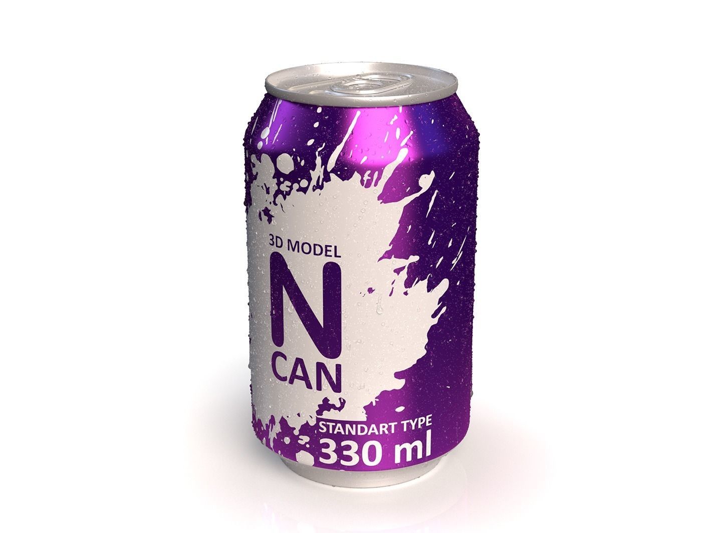 Beverage Can Standart Type Collection 3 Sizes 3D model 3D model