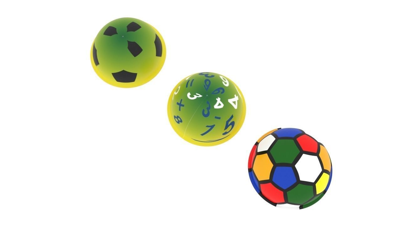 Rainbow Rubber Ball With Rainbow Soccer Balls 3D model CGTrader