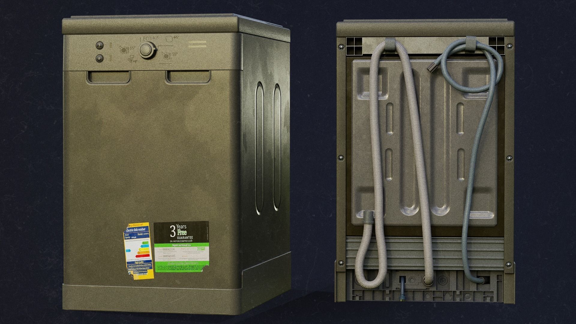 3D model Dishwasher game ready PBR VR / AR / lowpoly CGTrader