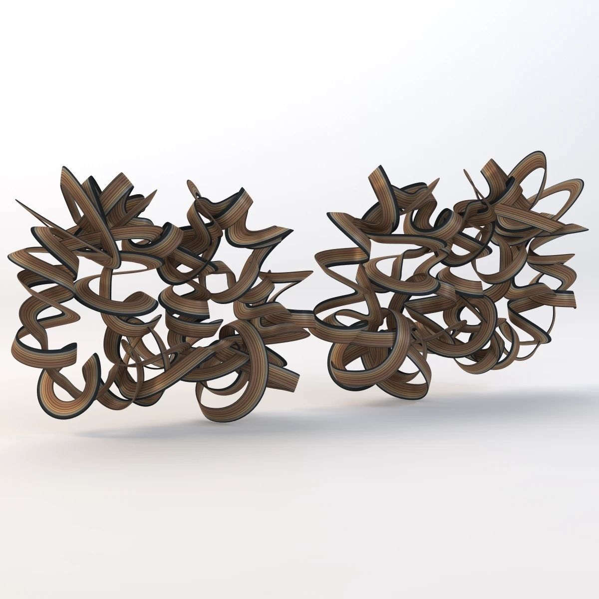 Ribbon Wall Sculpture 3D model | CGTrader