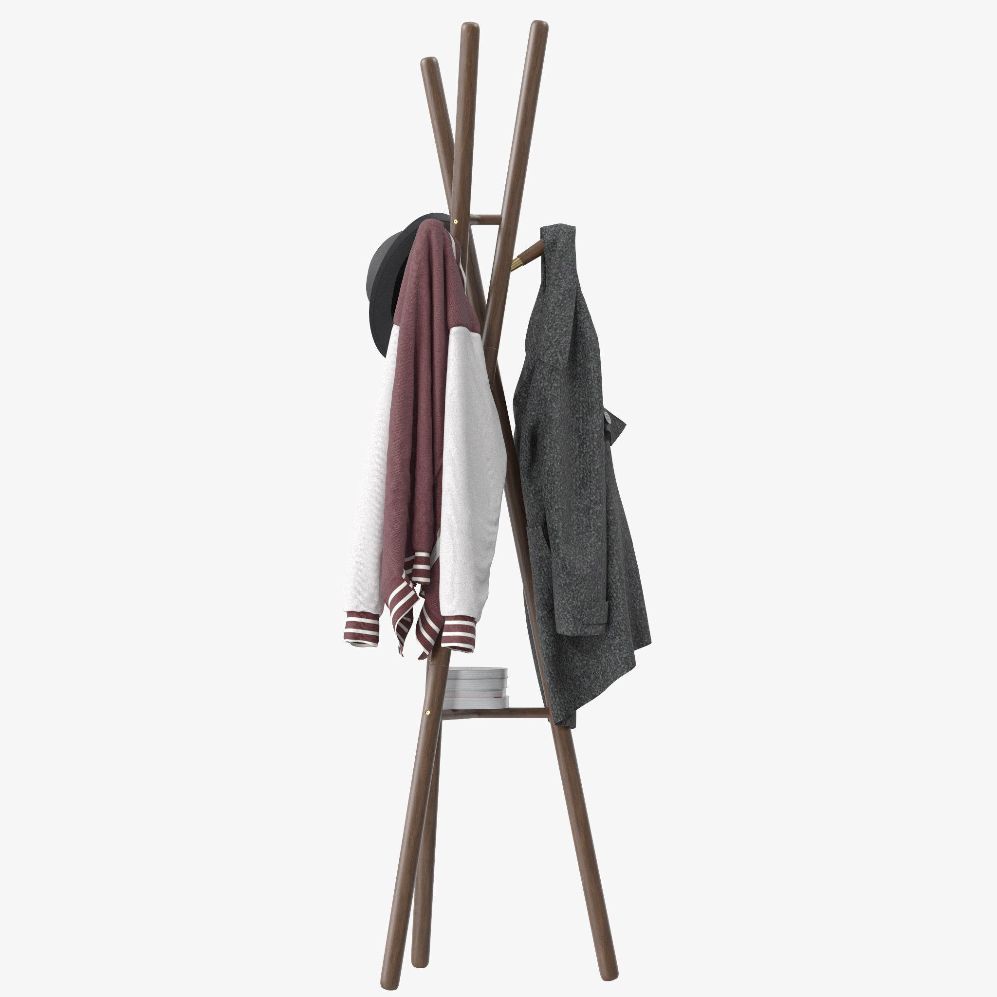 Aibiju Wooden Coat Rack 3D model | CGTrader