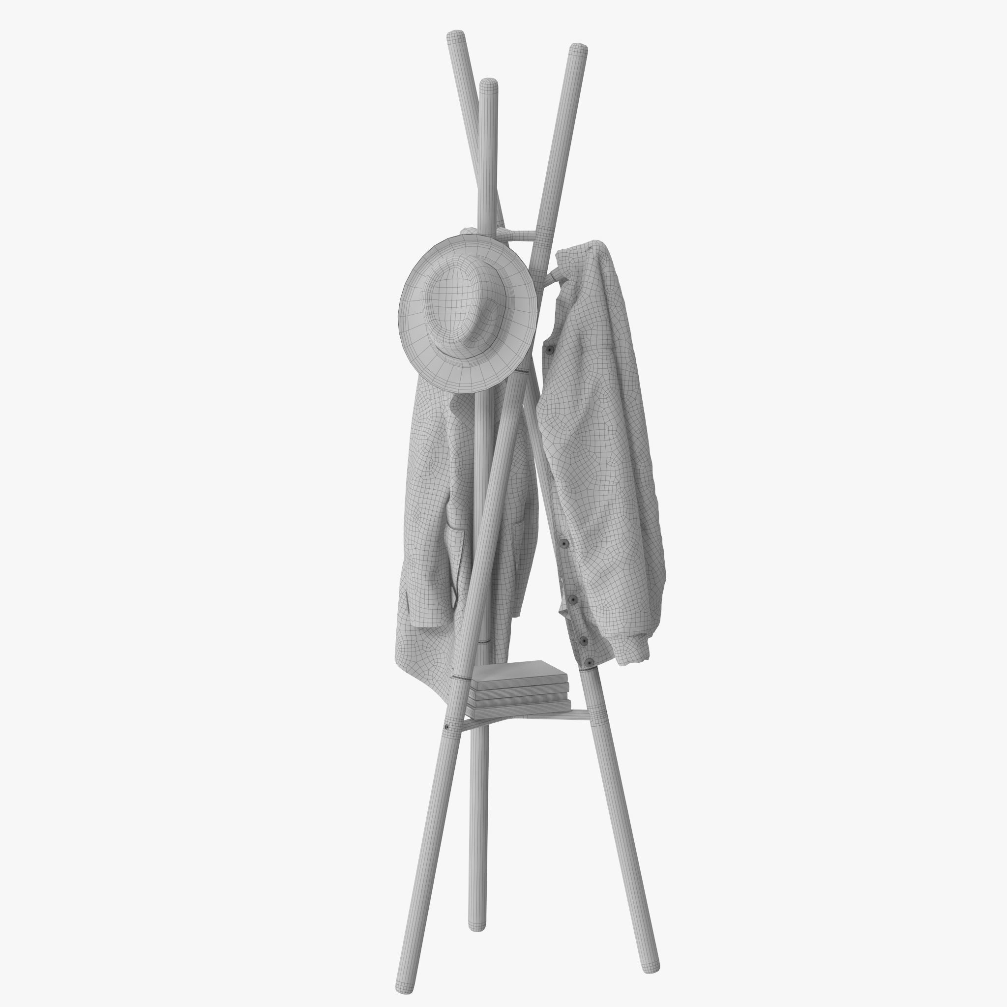 Aibiju Wooden Coat Rack 3D model CGTrader