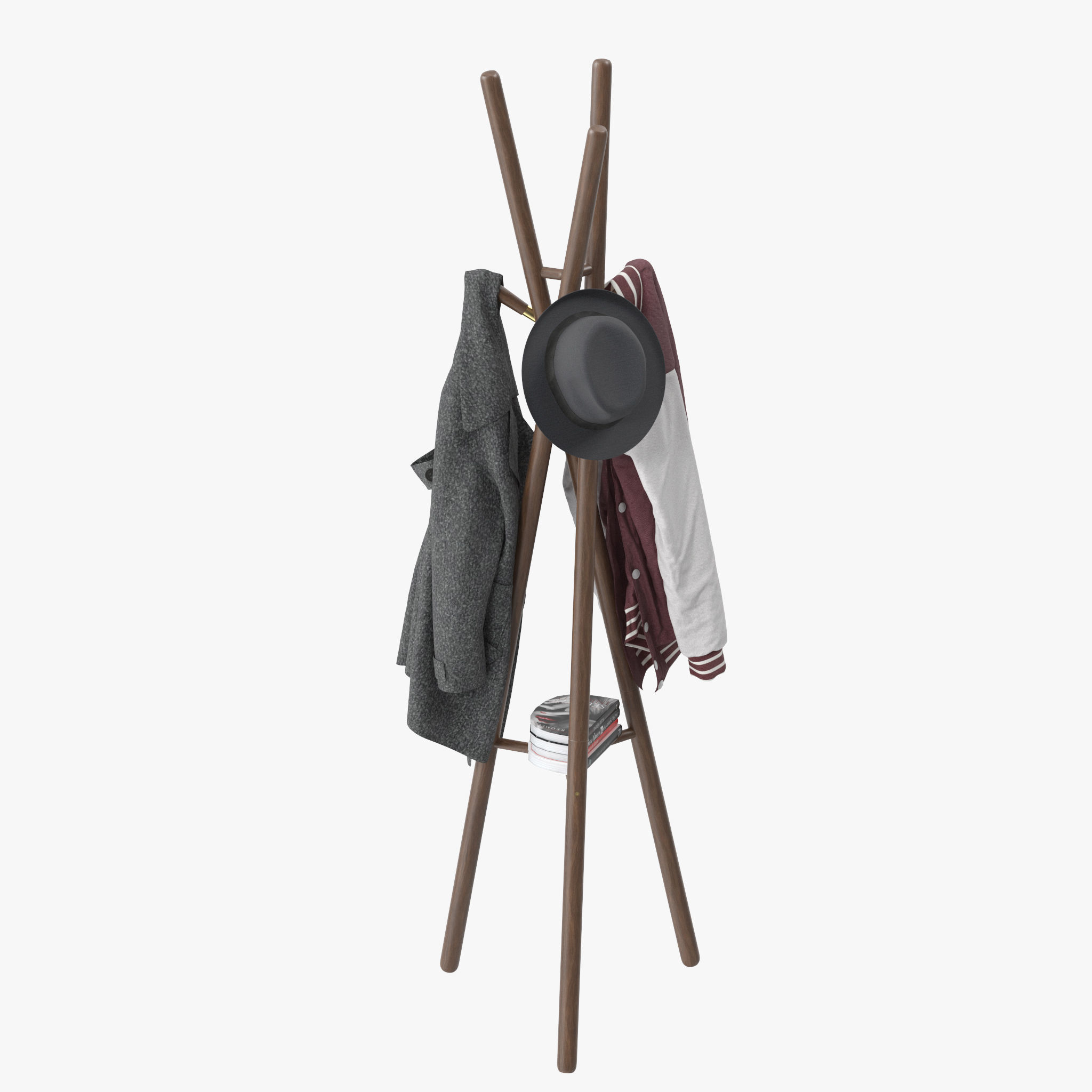Aibiju Wooden Coat Rack 3D model | CGTrader
