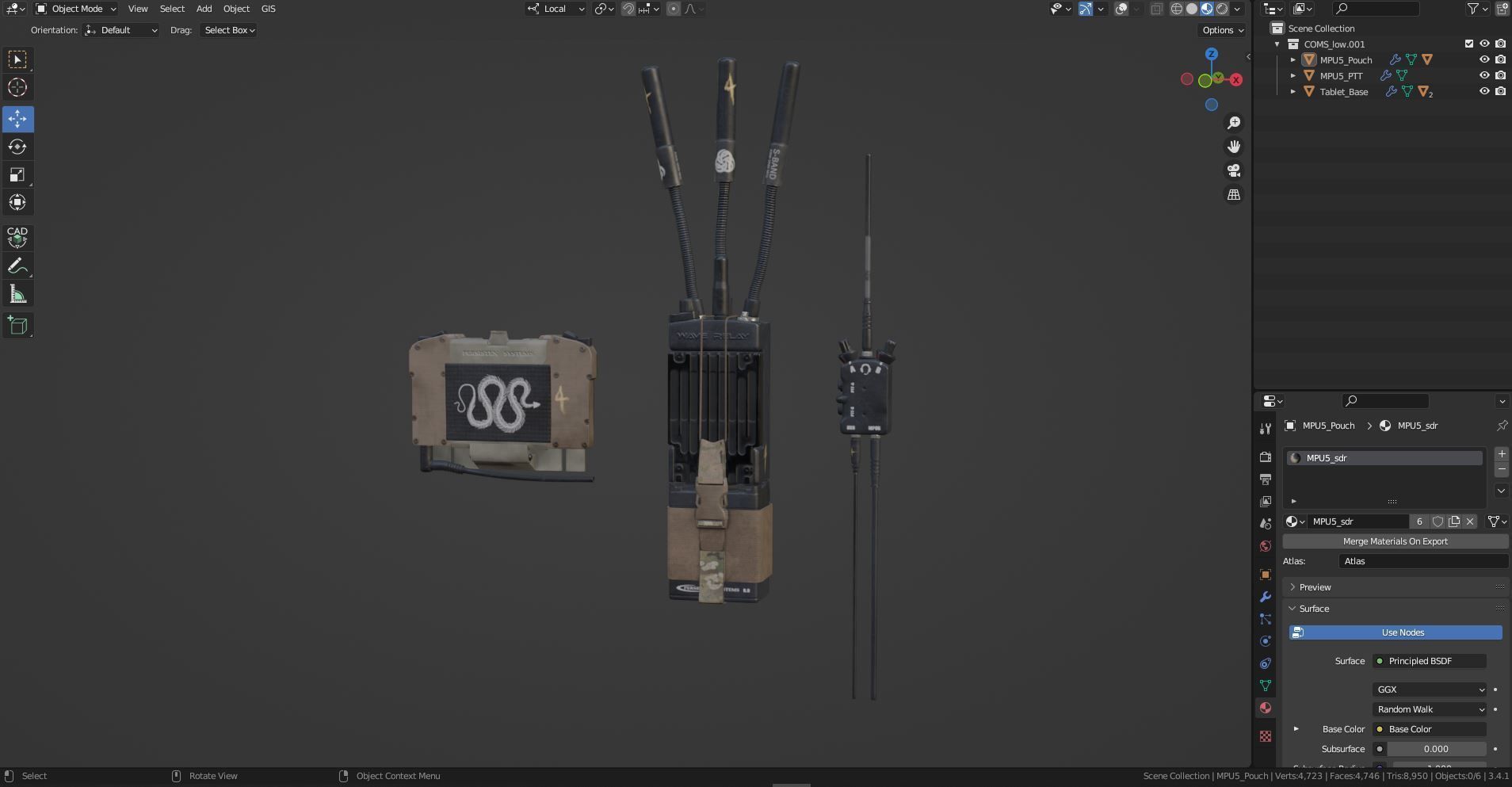 MILITARY GameReady Persistent Systems MPU5 Wave Relay Radio 3D model