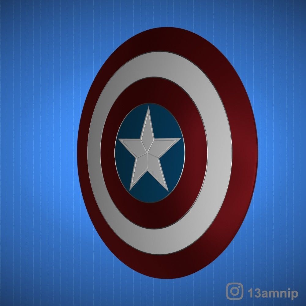 Captain America shield 3D model 3D printable | CGTrader