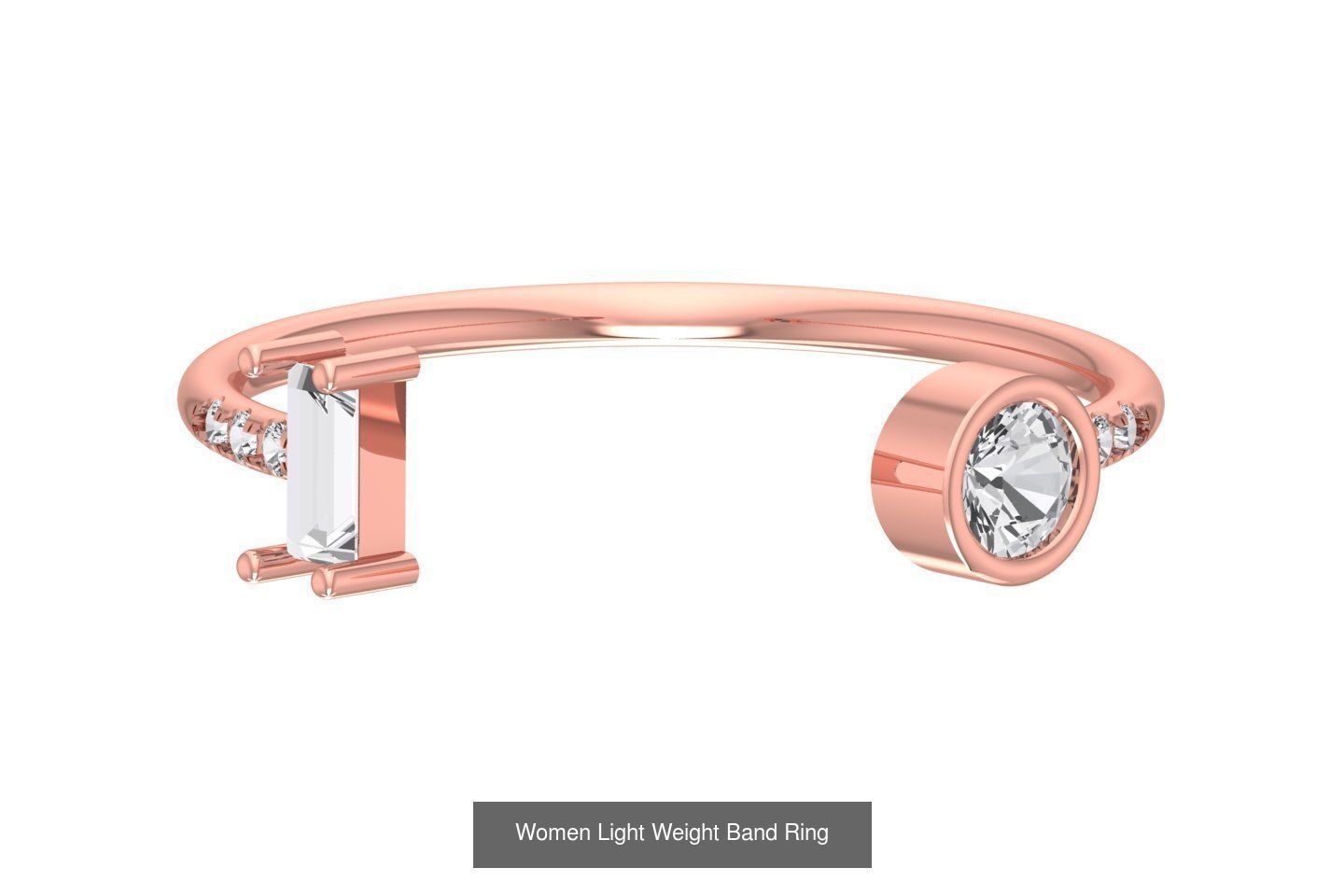 45 Women Light Weight Band Rings Collection CGTrader