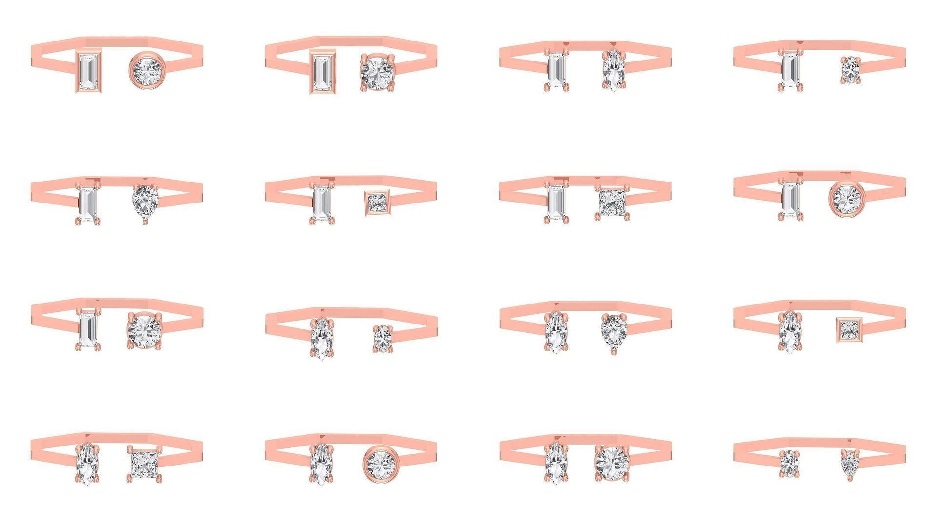 45 Open End Women Light Weight Band Rings Collection CGTrader