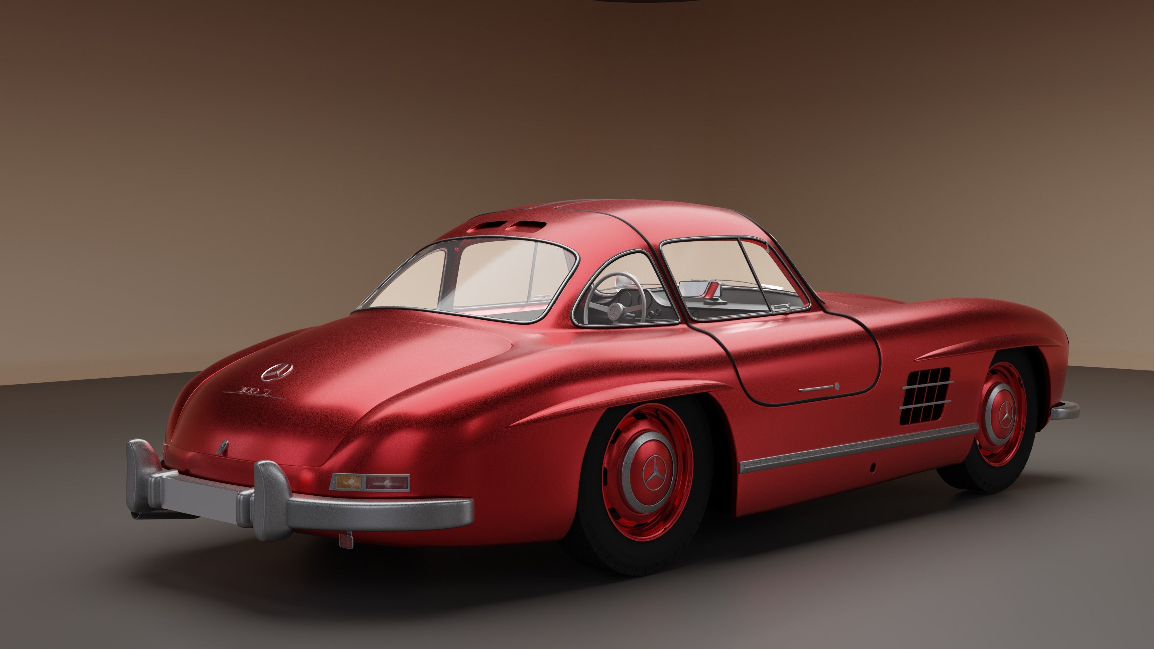 Mercedes Benz 300 SL Gullwing 1954 3D model rigged | CGTrader