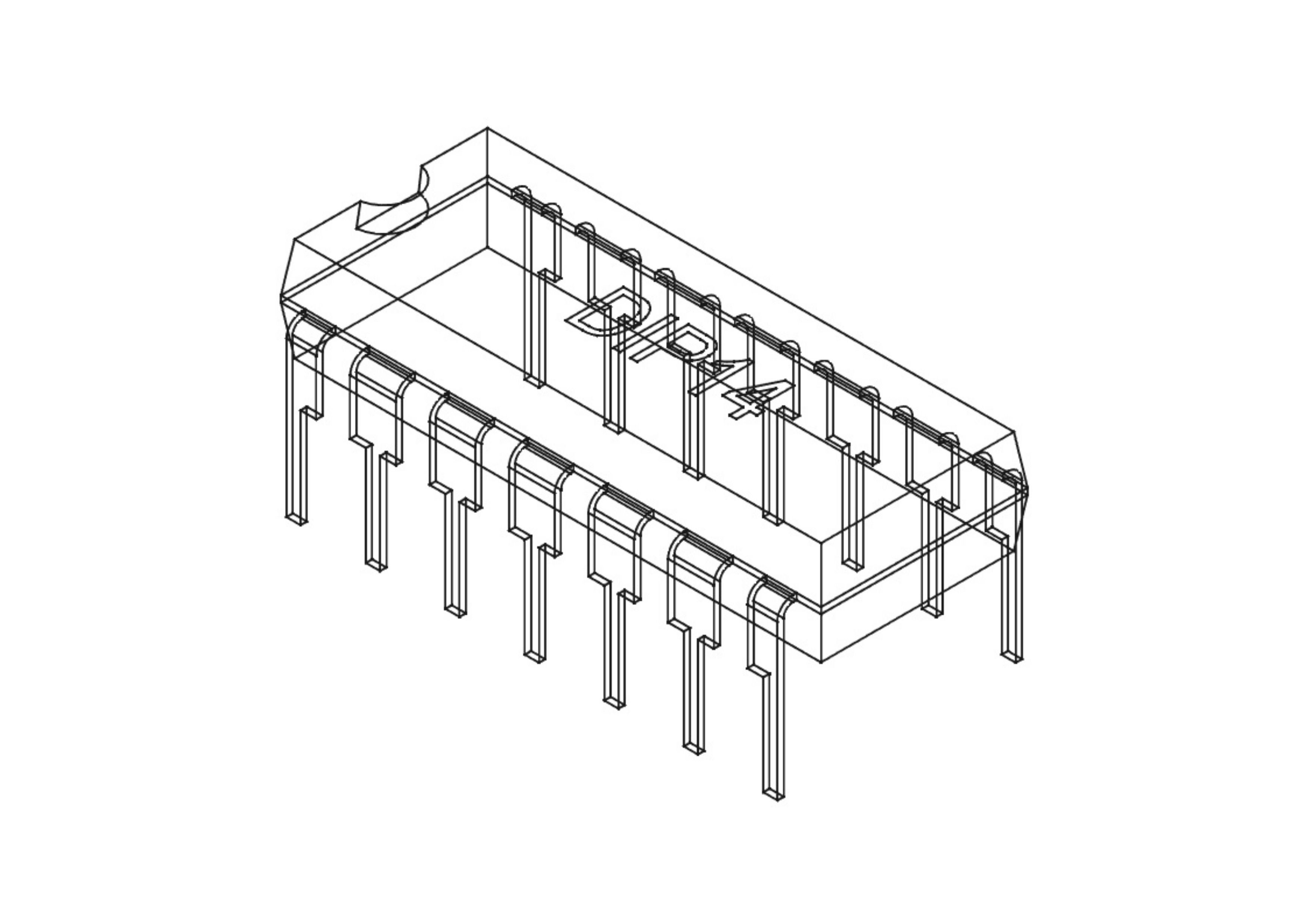 DIP14 IC case 3D model | CGTrader
