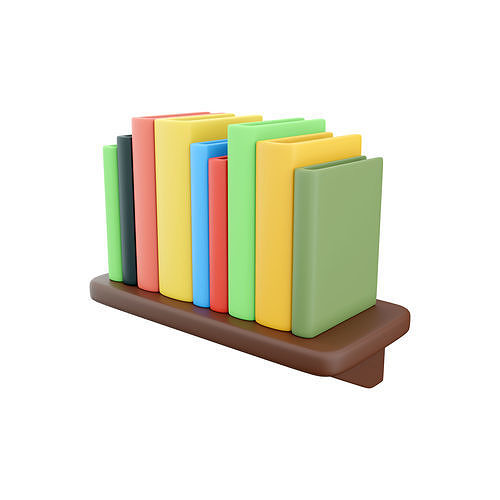 3d books cartoon
