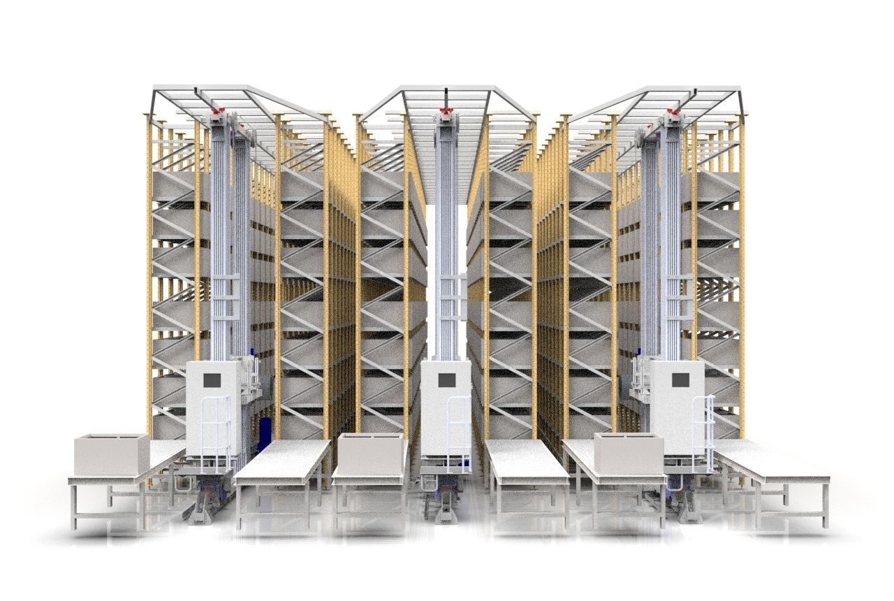 3D Design of Automated Storage and Retrieval System 3D model | CGTrader