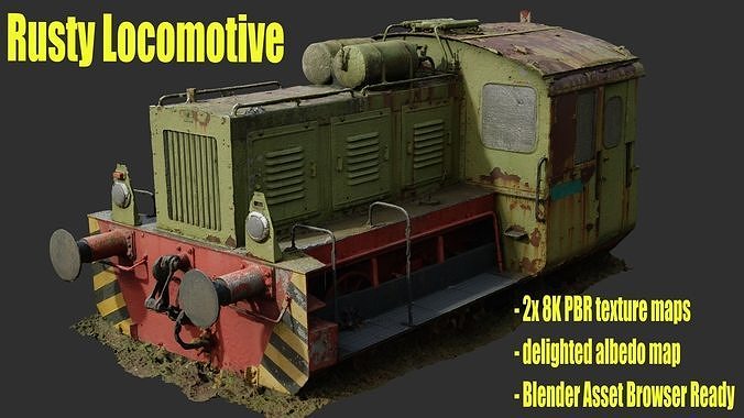 Rusty old locomotive 3D model | CGTrader