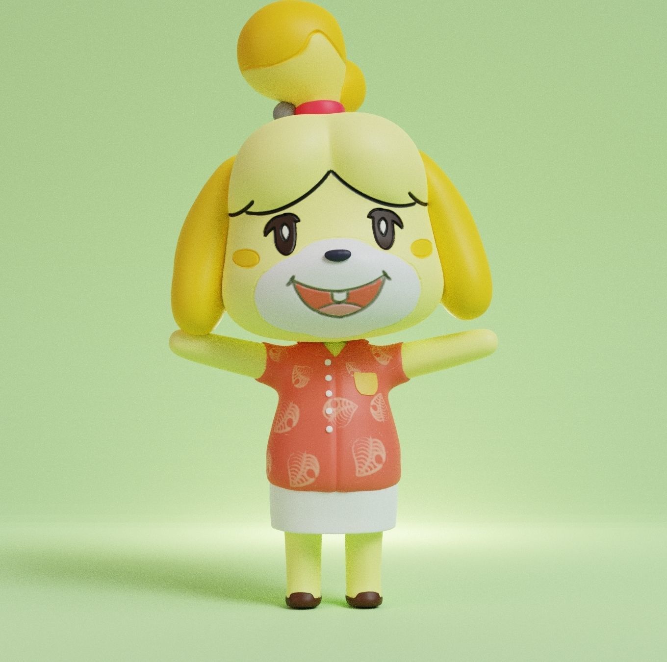 ANIMAL CROSSING ISABELLE POSE 2 3D model 3D printable CGTrader
