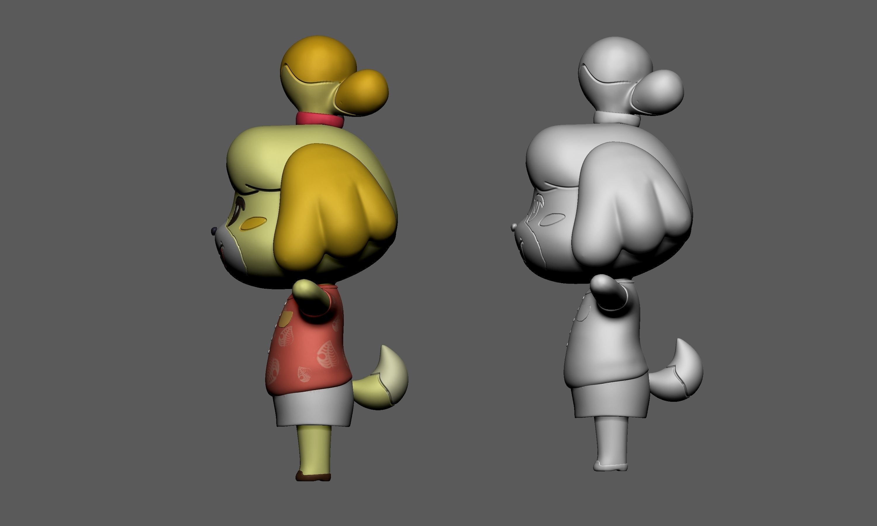 ANIMAL CROSSING ISABELLE POSE 2 3D model 3D printable CGTrader