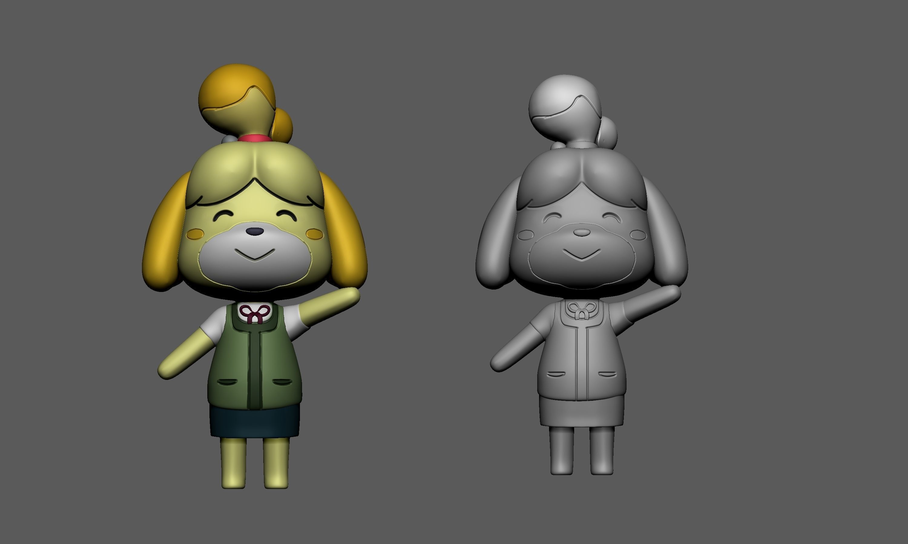 ANIMAL CROSSING ISABELLE POSE 3 free 3D model 3D printable CGTrader
