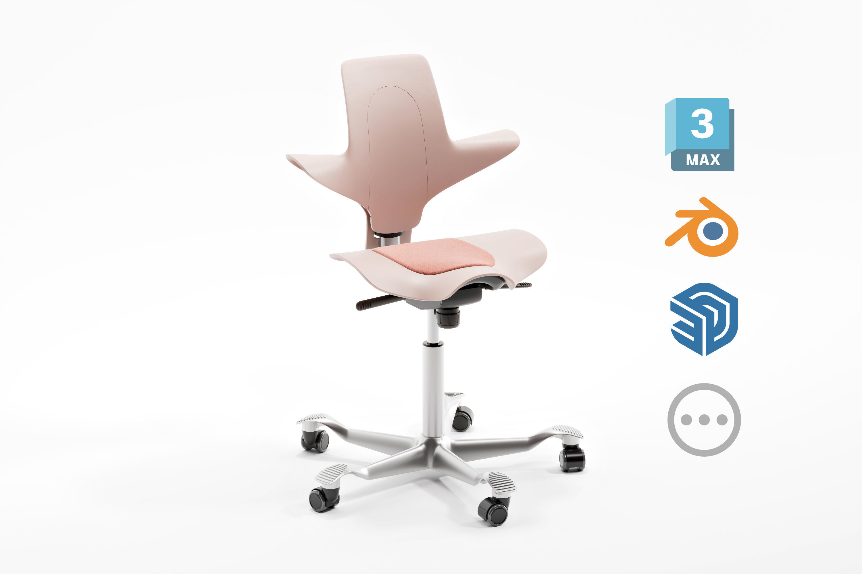 HAG Capisco Puls Task Chair - Adjustable Standing Desk Chair 3D model ...