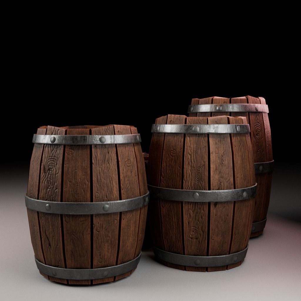 3D model Wooden Marine Cargo Barrel VR / AR / low-poly | CGTrader