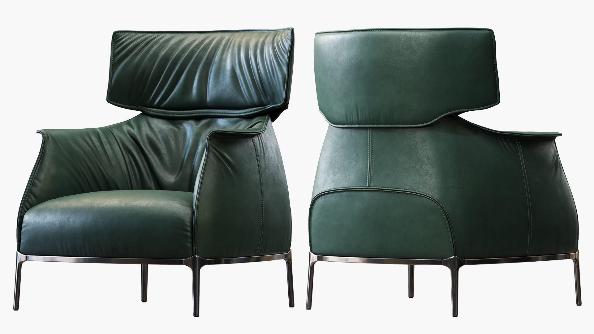 Armchair Archibald King By Poltrona Frau 3D model CGTrader