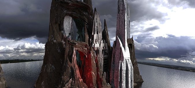 Stylized Tower Rocks 5 3D model | CGTrader