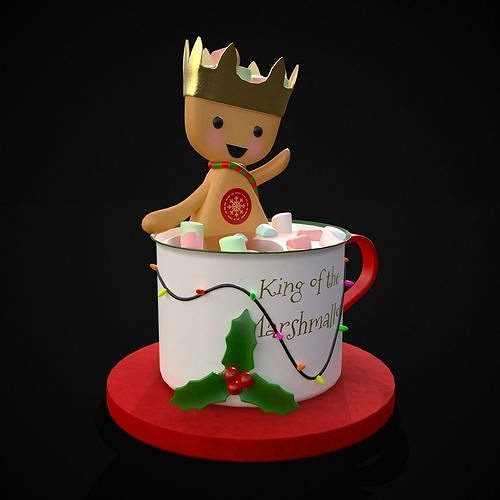 3D model Marshmallow King Hot Chocolate VR / AR / lowpoly CGTrader
