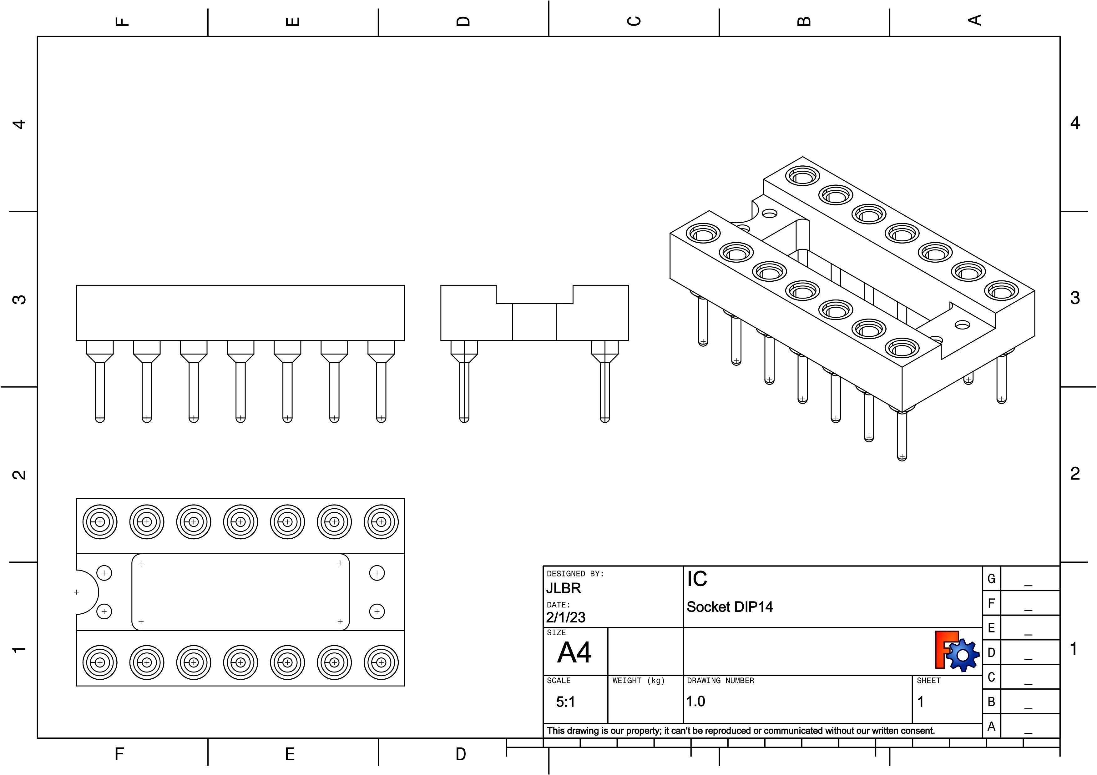 Socket DIP14 3D model | CGTrader
