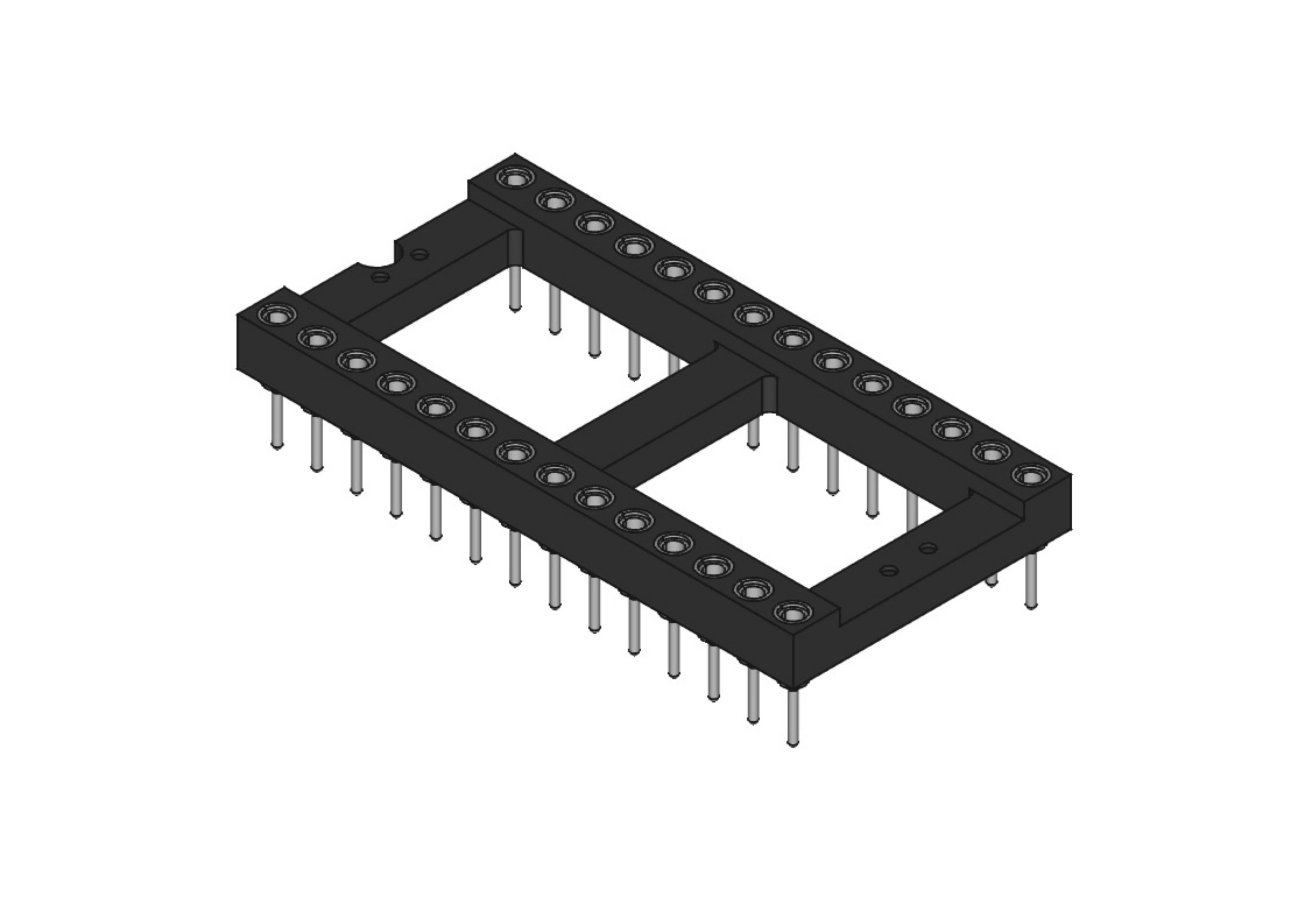 Socket DIP28 600mils 3D model | CGTrader