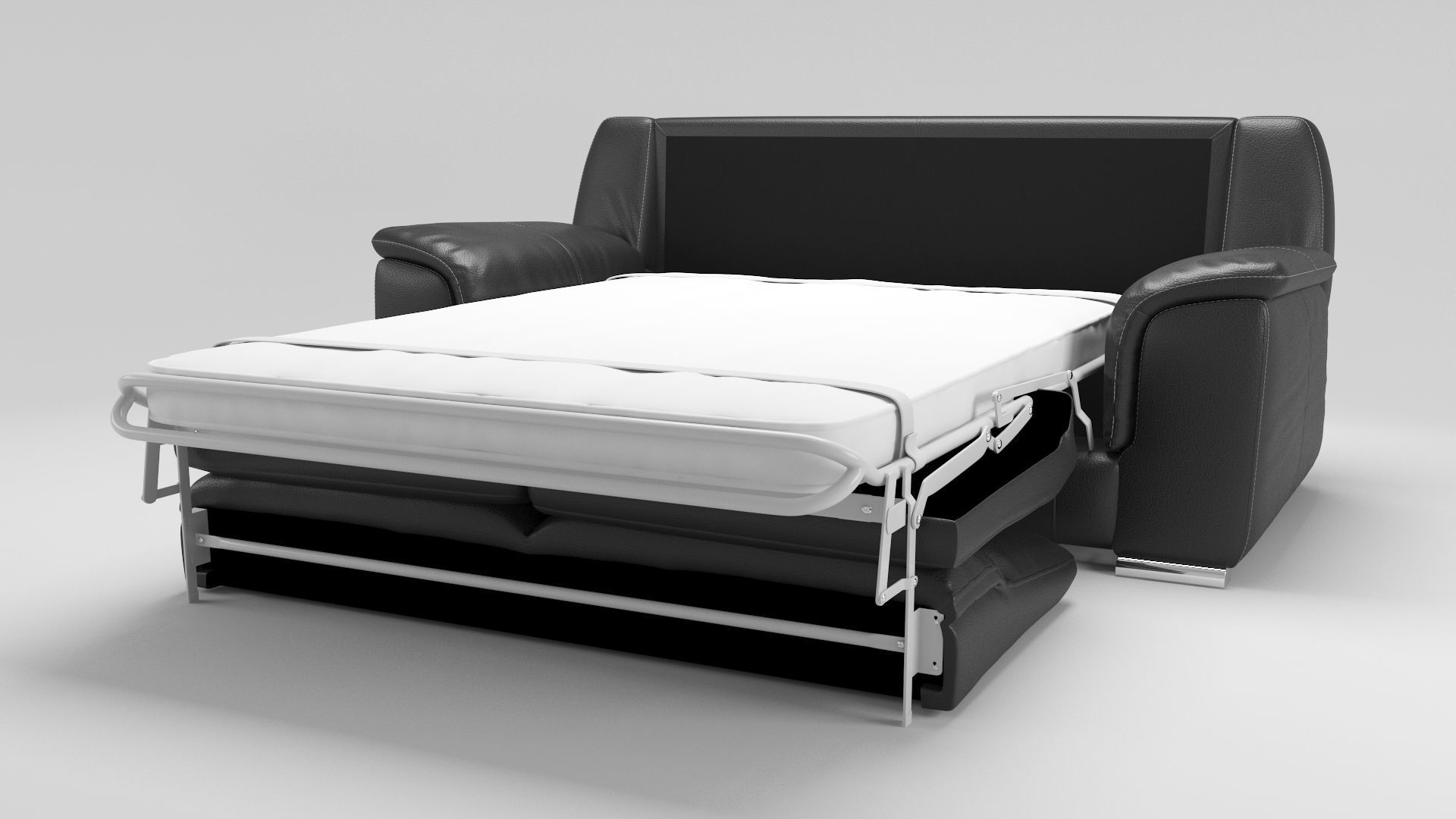 LEATHER SOFA BED 3D model CGTrader
