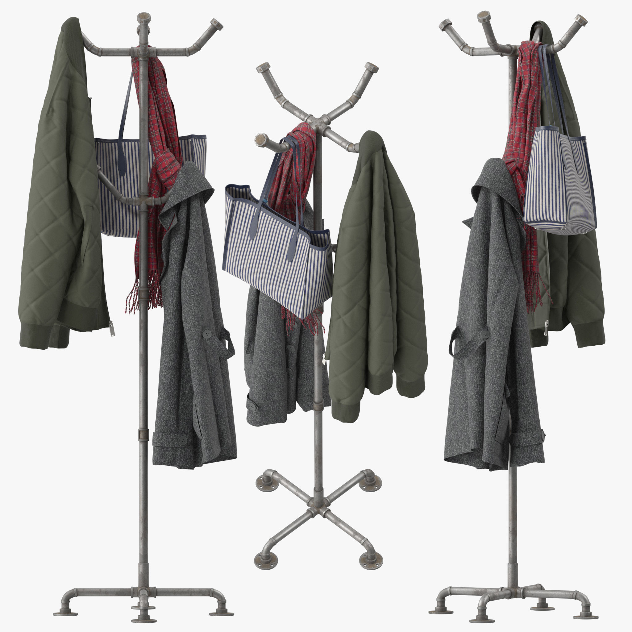 Industrial Coat Racks 3D model | CGTrader
