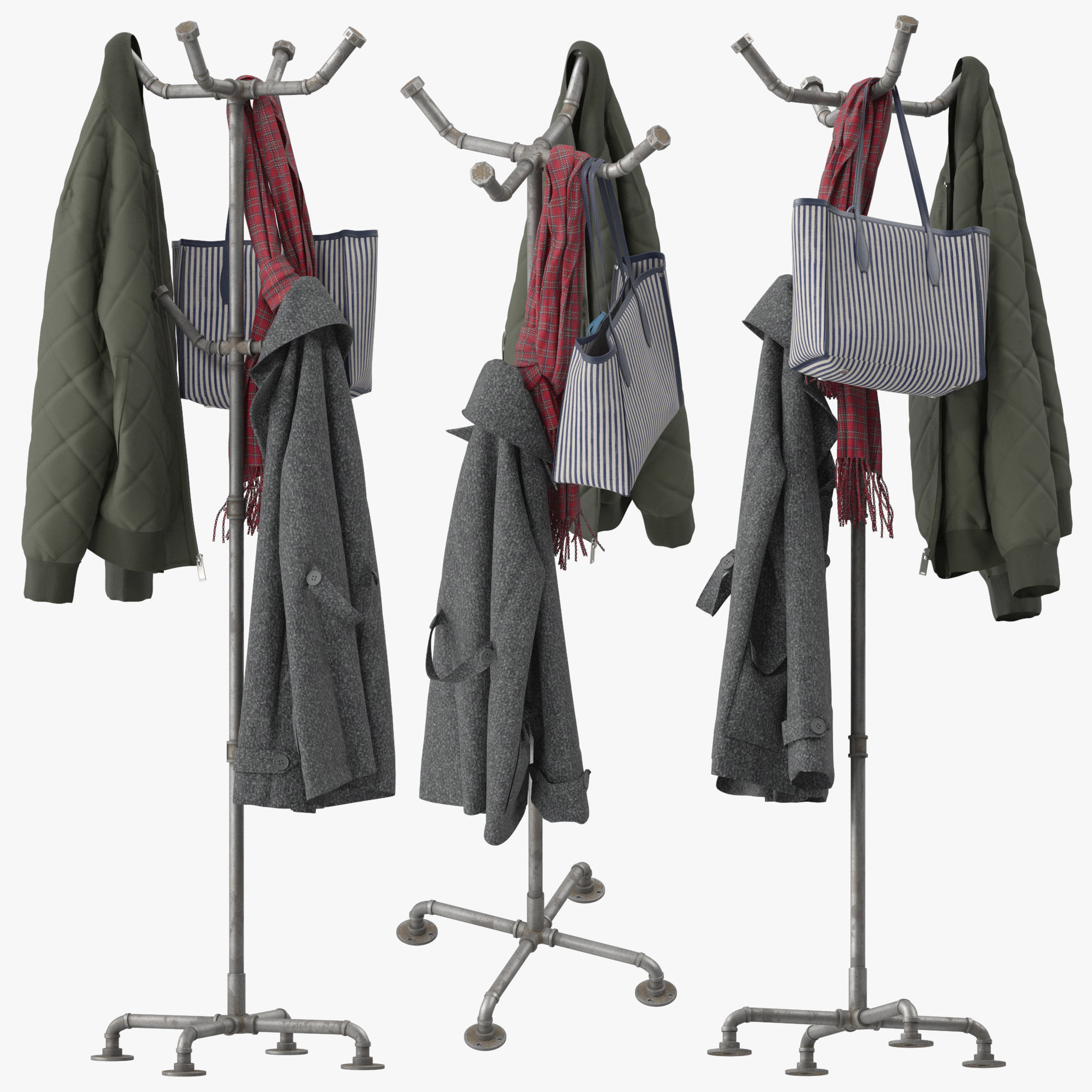 Model 715 Coat Rack Industrial Coat Racks 3D model | CGTrader