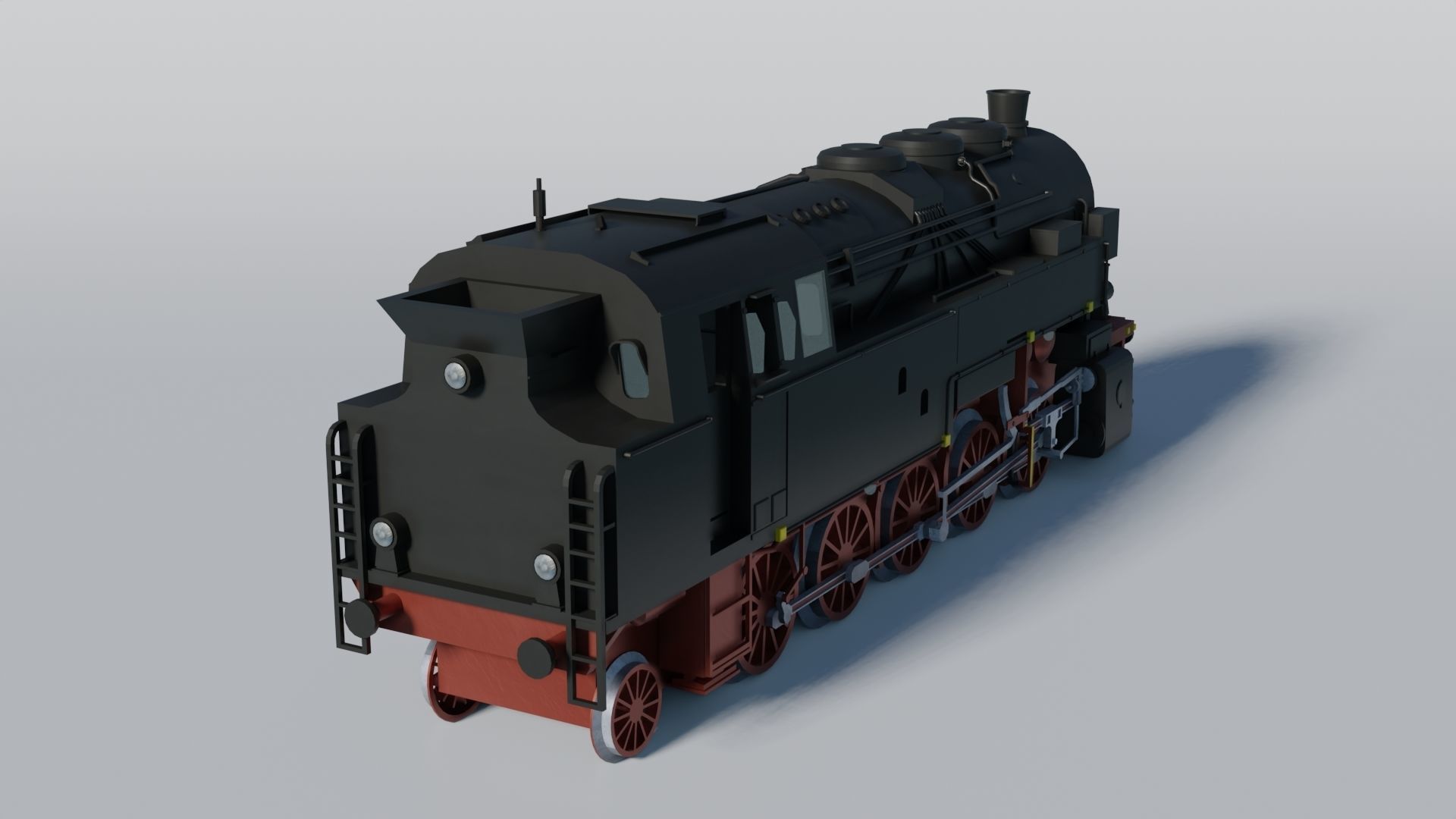 Historical German BR95 steam engine 3D model | CGTrader