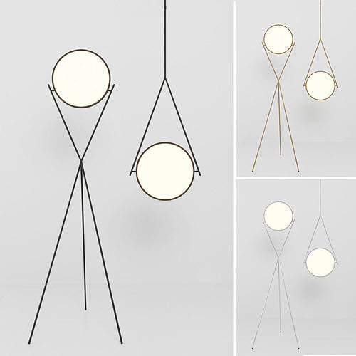 Dot Stance rotating floor lamp and pendant by Peter Bristol 3D model ...