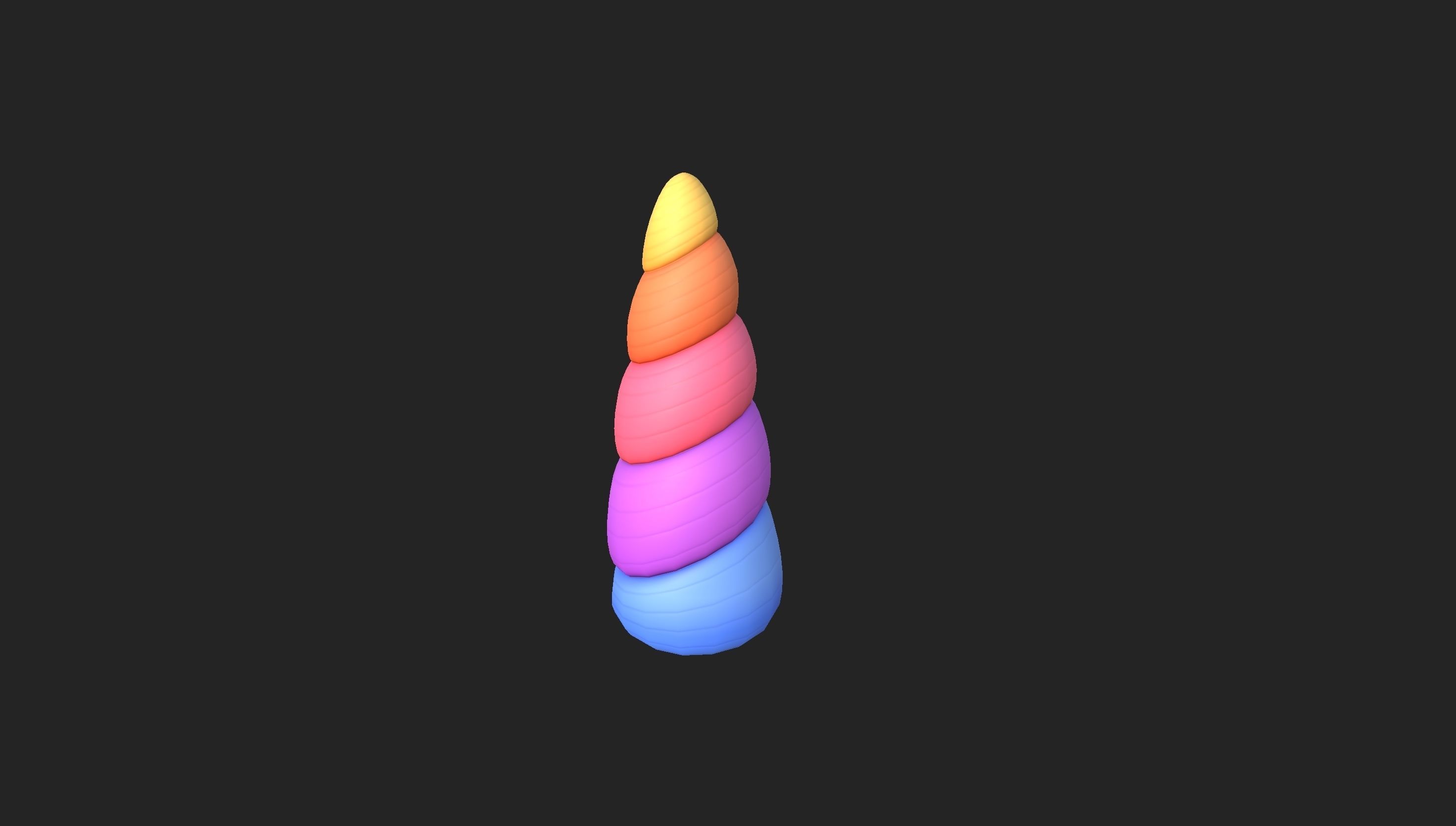 Prop207 Rainbow Unicorn Horn 3D model CGTrader