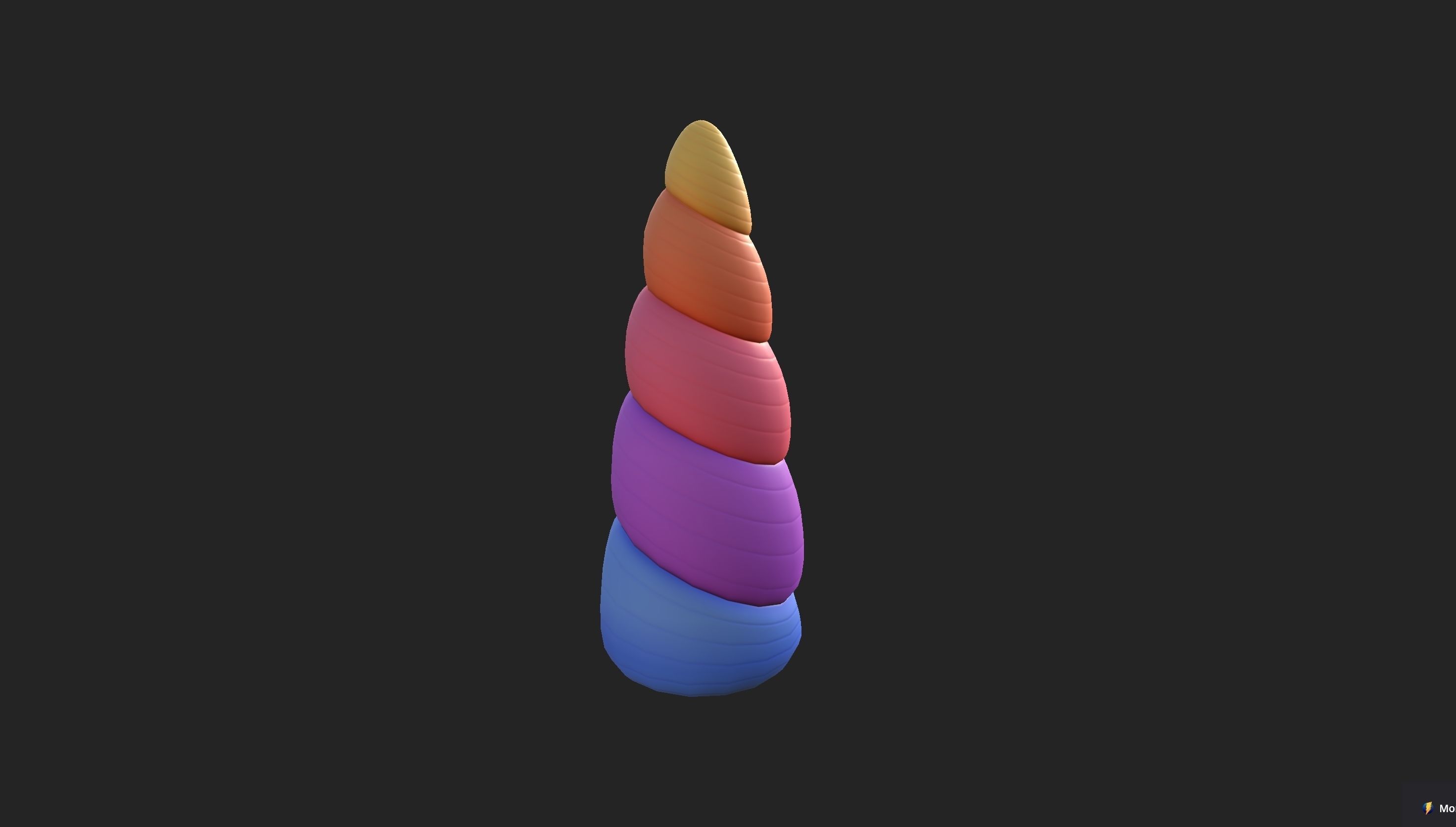 Prop207 Rainbow Unicorn Horn 3D model CGTrader